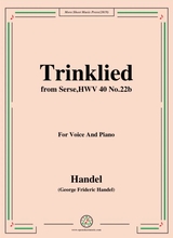 Handel Trinklied From Serse Hwv 40 No 22b For Voice Piano