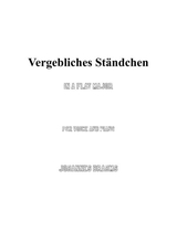 Brahms Vergebliches Stndchen In A Flat Major For Voice And Piano