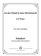 Schubert An Den Mond In Einer Herbstnacht D 614 In B Major For Voice Piano
