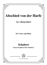 Schubert Abschied Von Der Harfe In C Sharp Minor For Voice Piano