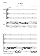 Vivaldi Gloria In D Major Sa Soli SSA Choir Edition Vocal Score