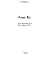 Agnus Dei From Mass In Time Of War