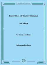 Brahms Immer Leiser Wird Mein Schlummer In E Minor For Voice And Piano