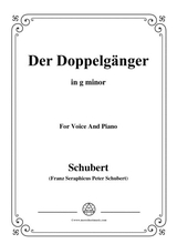 Schubert Doppelgnger In G Minor For Voice And Piano
