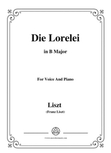Liszt Die Lorelei In B Major For Voice And Piano
