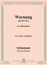Schumann Warnung Op 119 No 2 In A Flat Minor For Voice Piano