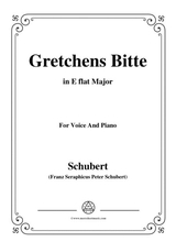Schubert Gretchens Bitte In E Flat Major For Voice And Piano