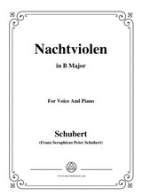 Schubert Nachtviolen In B Major For Voice And Piano
