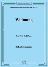Schumann Widmung For Cello And Piano