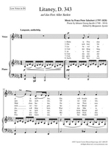 Schubert Litanei Auf Das Fest Allerseelen Low Voice In Db