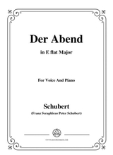 Schubert Der Abend In D Major Op 118 No 2 For Voice And Piano
