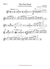 The First Noel Variations For Full Orchestra Flute 1 Part