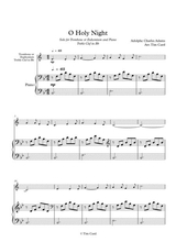 O Holy Night For Solo Trombone Euphonium In Bb Treble Clef And Piano