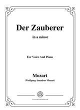 Mozart Der Zauberer In A Minor For Voice And Piano
