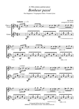 Past Happieness Bonheur Pass For Violin Or Flute And Guitar