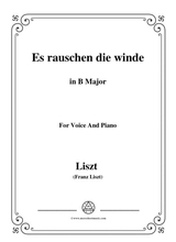Liszt Es Rauschen Die Winde In B Major For Voice And Piano