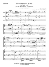 Mozart W Divertimento No 5 Mvt 4 For Violin Viola And Cello