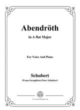 Schubert Abendrth In A Flat Major For Voice Piano