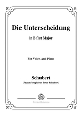 Schubert Die Unterscheidung Op 95 No 1 In B Flat Major For Voice And Piano