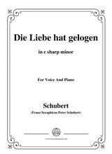 Schubert Die Liebe Hat Gelogen In C Sharp Minor Op 23 No 1 For Voice And Piano