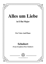 Schubert Alles Um Liebe In E Flat Major For Voice Piano