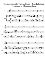Two Movements For Flute And Piano Allegro Moderato