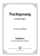 Schubert Nachtgesang In E Flat Major For Voice Piano