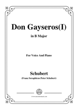 Schubert Don Gayseros I In B Major D 93 No 1 For Voice And Piano