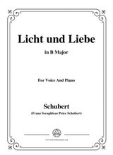 Schubert Licht Und Liebe Light And Love D 352 In B Major For Voice Piano