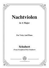 Schubert Nachtviolen In A Major For Voice And Piano