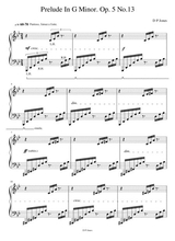 Prelude In G Minor Op 5 No 13