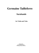 Germaine Tailleferre Sarabande For Violin And Viola