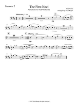 The First Noel Variations For Full Orchestra Bassoon 2 Part