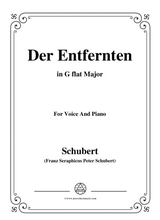 Schubert Der Entfernten In G Flat Major For Voice Piano