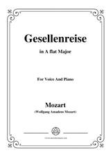 Mozart Gesellenreise In A Flat Major For Voice And Piano
