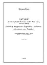 Carmen Five Movements From The Suites 1 2 For Violin Harp