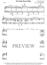 For Your Eyes Only Piano Part Transcription Of Original Sheena Easton Recording