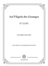 Mendelssohn Auf Flgeln Des Gesanges In F Major For Voice And Piano