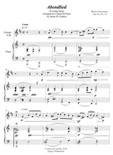 Schumann Abendlied For Clarinet Piano