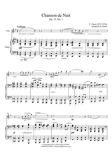Chanson De Nuit And Chanson De Matin Op 15 For Flute And Piano