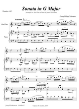 Telemann Sonata In G Major For Alto Flute Piano