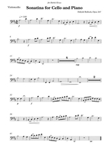 Sonatina For Cello And Piano Cello Part