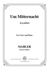 Mahler Um Mitternacht In G Minor For Voice And Piano