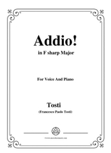 Tosti Addio In F Sharp Major For Voice And Piano