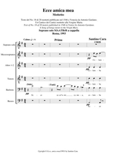 Ecce Amica Mea Motet For Soprano Solo And Chorus Maatbrb A Cappella