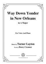 Turner Layton Way Down Yonder In New Orleans In A Major For Voice Pno