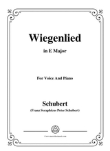 Schubert Wiegenlied In E Major For Voice Piano