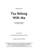 You Belong With Me String Trio Two Violins And Viola