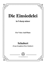 Schubert Die Einsiedelei The Hermitage In F Sharp Minor D 563 For Voice Piano