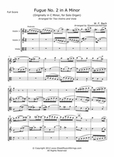 Bach W F Fugue No 2 For Two Violins And Viola